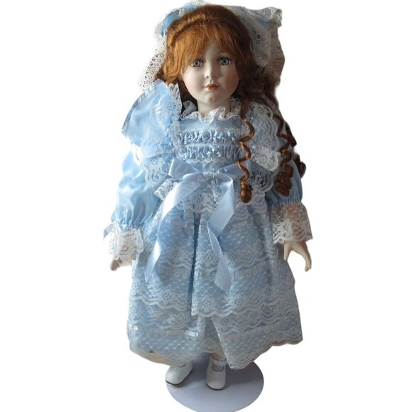 Scmid Doll House 24" Porcelain Doll in Victorian Style Dress - Vintage 1990s - Picture 1 of 10